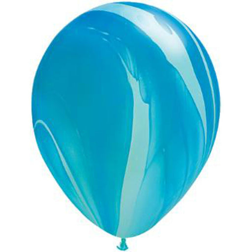 Qualatex 30" Blue Rainbow SuperAgate Latex Balloon (2/Pk)