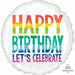 Rainbow Wishes Happy Birthday Balloon