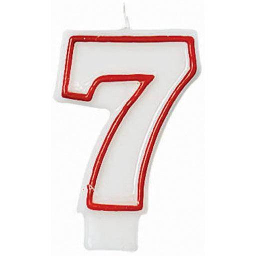 Red/White Candle Number 7 (12Cs)