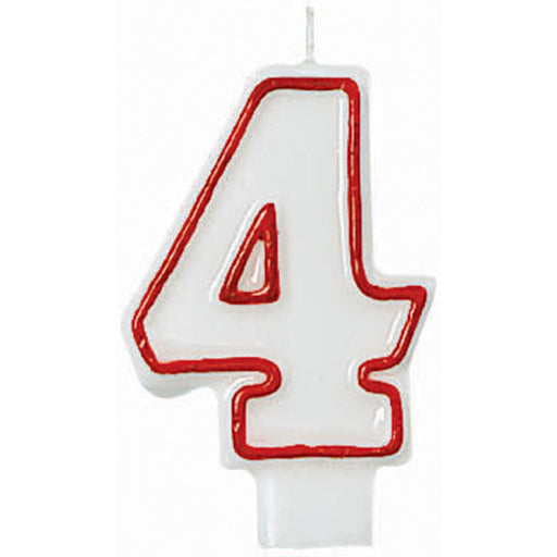Red/White Number 4 Candle (12Cs)