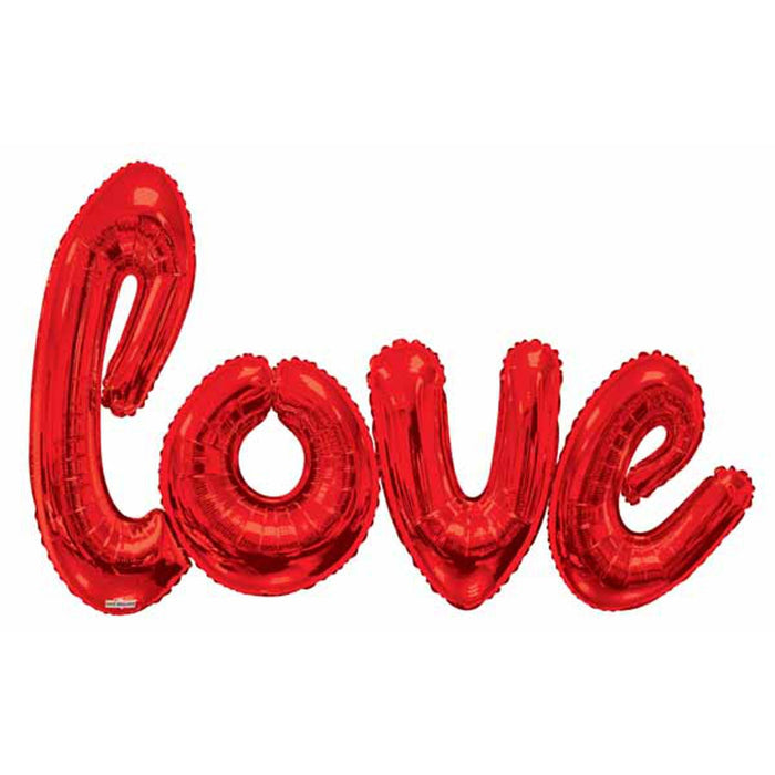 "Red Love Script Wall Art - 7.5' Long, 4.5' Tall"