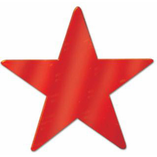 "Red Metallic Star Cutouts - Pack Of 12"