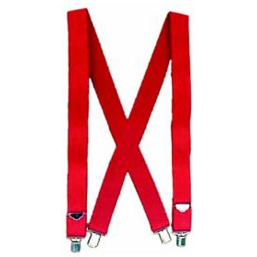Red Santa Suspenders with Patented Gripper Clasps