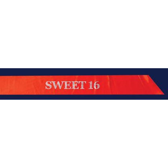 Red Sweet 16 Sash