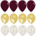 Rich Burgundy and Gold Balloon Bouquet - 24ct