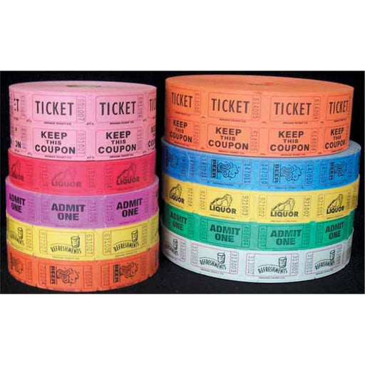 Roll Tickets Admit (1000) - 90 Rolls/Case
