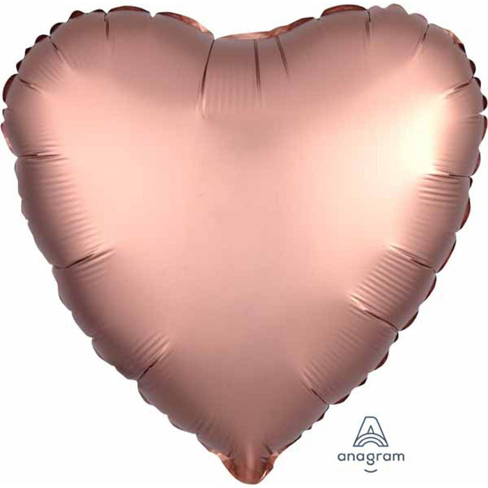 "Rose Copper Heart Satin Flat - 18""