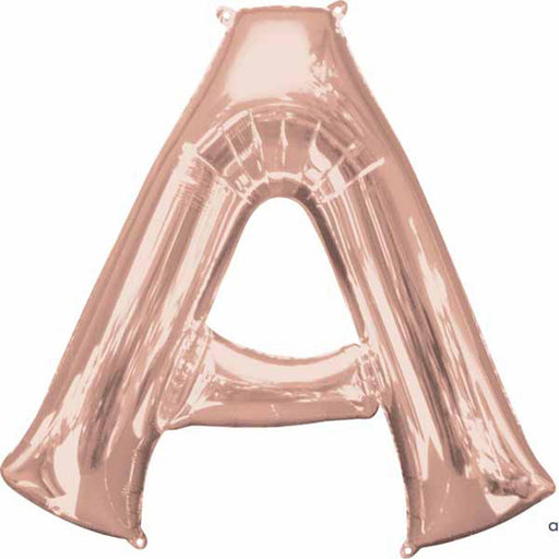 34 Inches Rose Gold Letter A Foil Balloon (1/Pk)