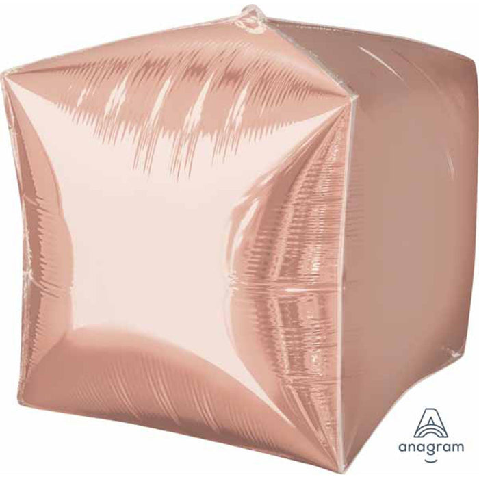 "Rose Gold Cubez G20: Metallic Flat Shape Balloon Decoration"