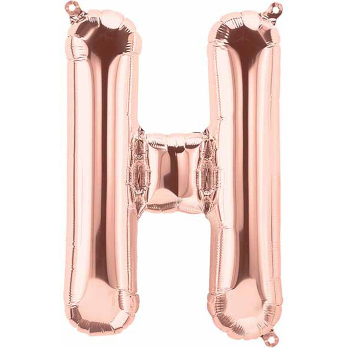 Rose Gold Letter H 16" Packaged