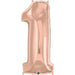 "Rose Gold Number #1 Balloon - 34 Inches Tall"