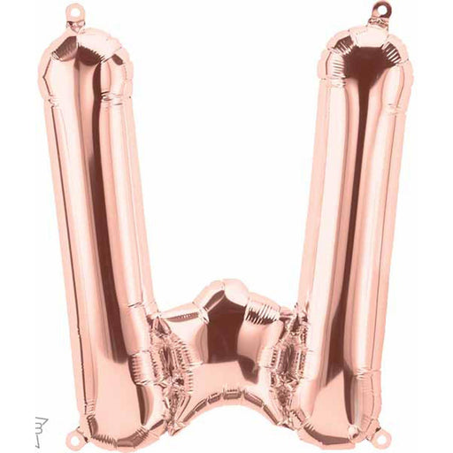 Rose Gold Letter W - 34 Inches Packaged