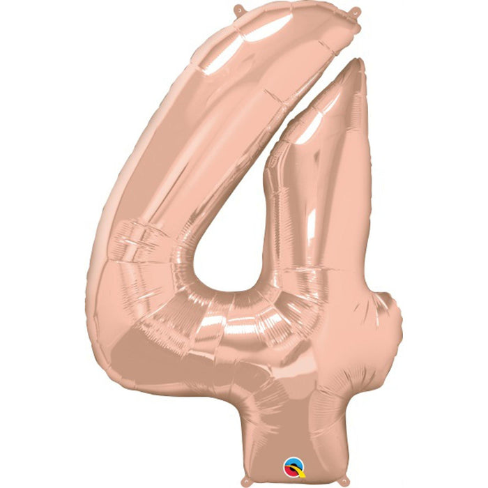 "Rose Gold 16" Number #4 Balloon Packaged For Parties"