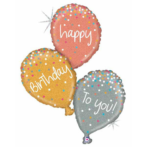 Rose Gold Glitter Letter D Balloon - 40" Birthday Decoration