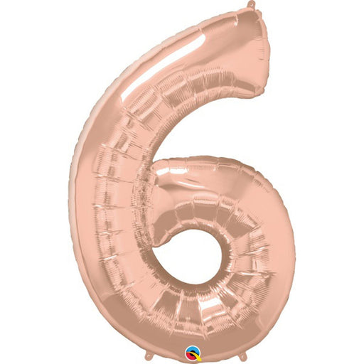 "Rose Gold Number #6 - 16" Packaged Balloon"