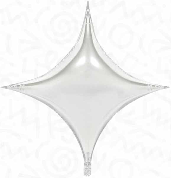 DecoChamp 18-Inch Silver Starpoint Foil Balloons, 5 Pack