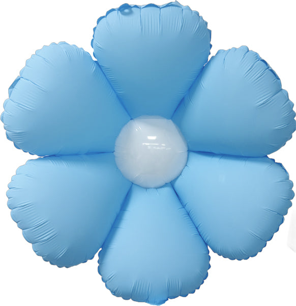 Decochamp Blue and White Flower Foil Balloon, 34 Inch