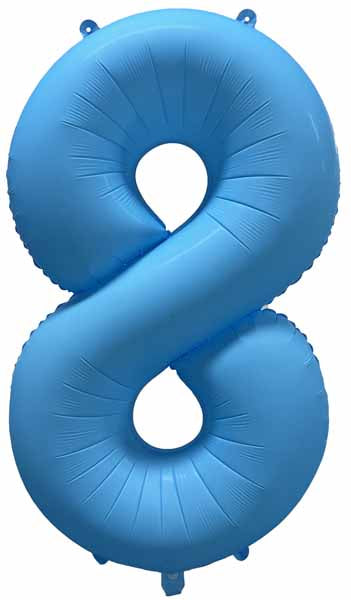 DecoChamp 34-Inch Neon Blue Number 8 Balloon