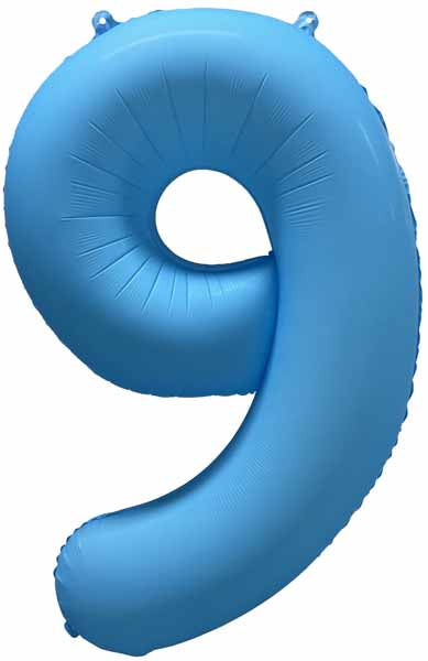 Decochamp 34-Inch Neon Blue Number 9 Balloon