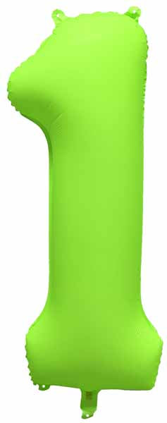 DecoChamp 34" Neon Green Number 1 Balloon