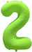 Decochamp 34-Inch Neon Green Number 2 Balloon