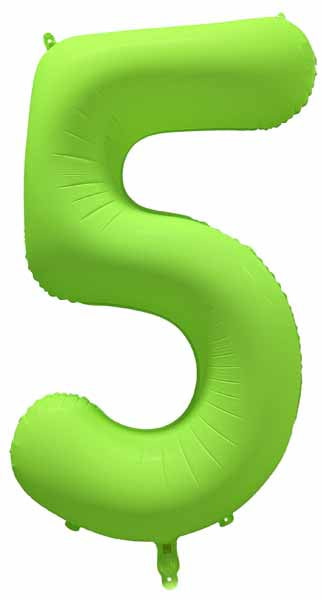 Decochamp 34-Inch Neon Green Number 5 Balloon