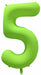 Decochamp 34-Inch Neon Green Number 5 Balloon