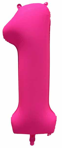 DecoChamp 34" Neon Pink Number 1 Balloon