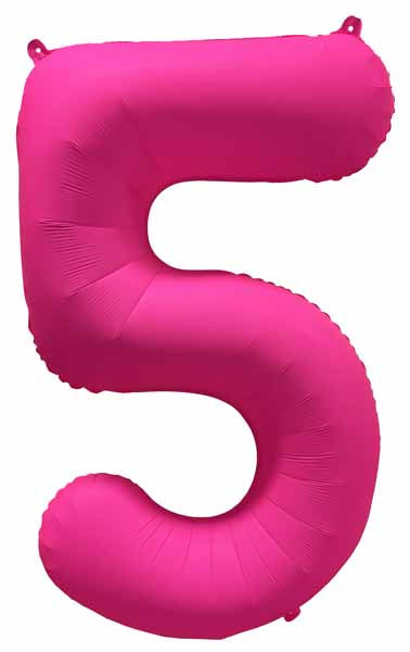 Decochamp 34-Inch Neon Pink Number 5 Balloon