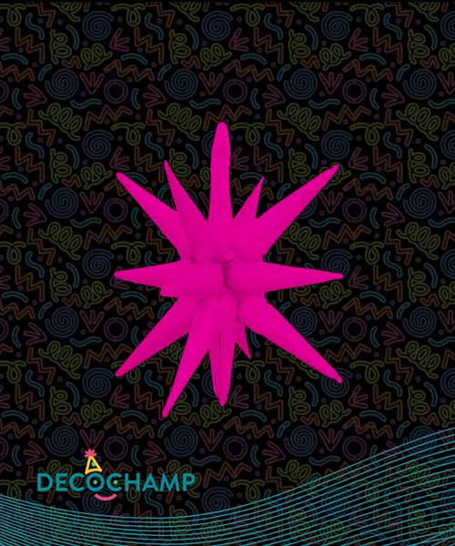 DecoChamp 22" Neon Pink Starburst Foil Balloon