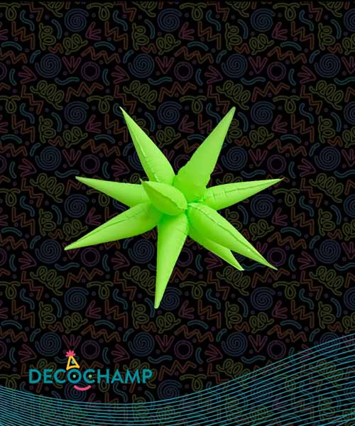 Decochamp Neon Green Starburst Foil Balloon, 26 Inch