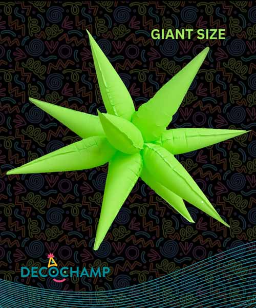 DecoChamp 60-Inch Neon Green Starburst Foil Balloon
