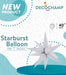 DecoChamp White Starburst Foil Balloon, 40 Inch