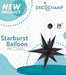 DecoChamp Black Starburst Foil Balloon, 26 Inch