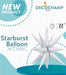 DecoChamp White Starburst Foil Balloon, 22 Inch