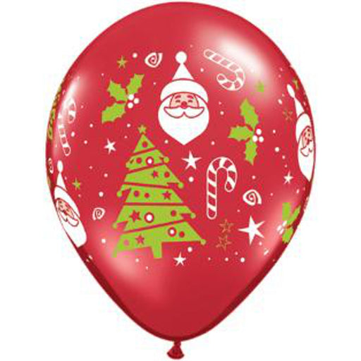 11'' Santa & Christmas Tree Balloons (50/Pk)
