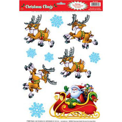 "Santa & Sleigh Clings - Pack Of 10 Sheets"