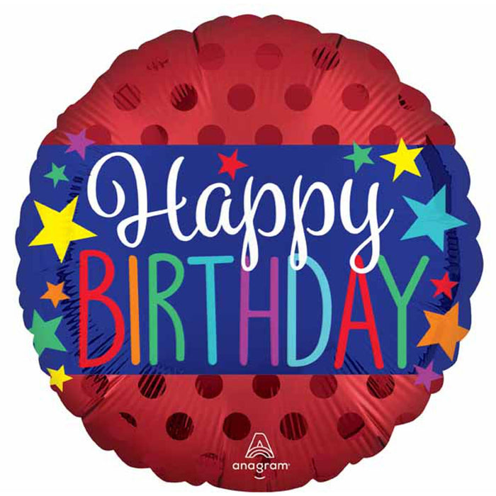 Satin Hbd Birthday Banner - 18" Round Xl (S40 Pack)