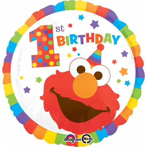 18″ 1st Birthday Sesame Street Elmo Foil Balloon (5/Pk)