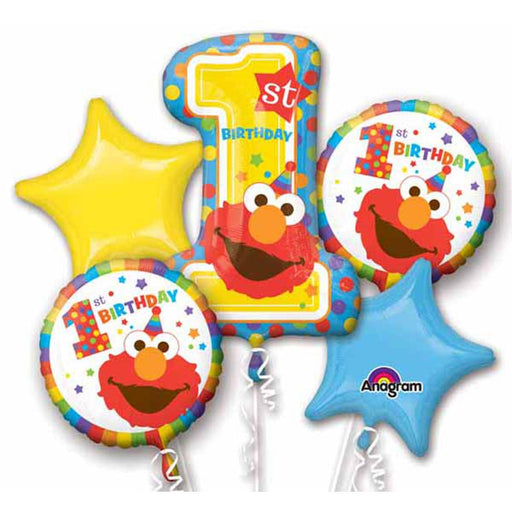 Sesame Street 1st Birthday Elmo Foil Balloon Bouquet (1/Pk)