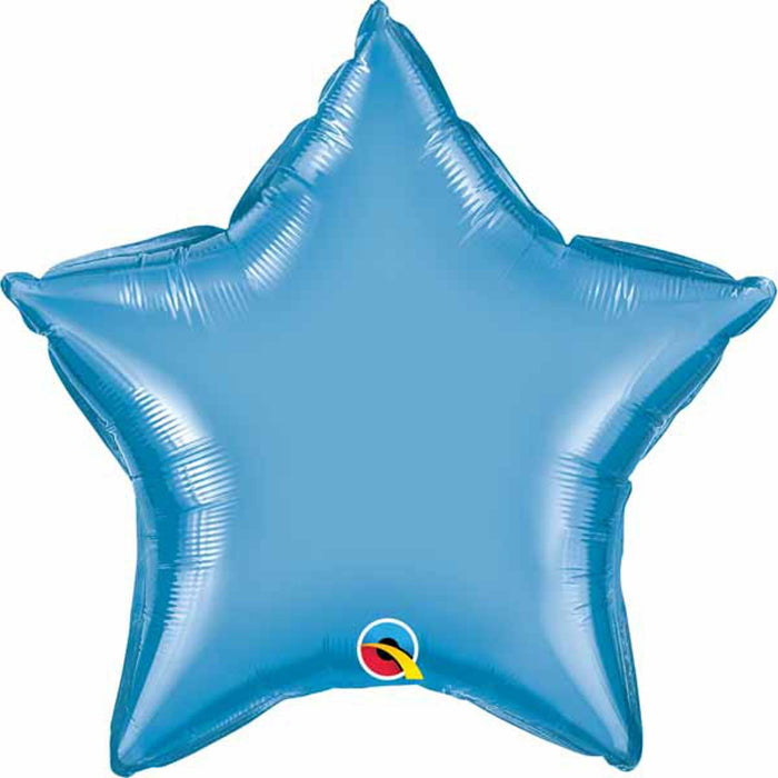 "Shimmering Star 20" Mylar Chrome Blue Balloon Package"