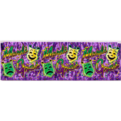 "Shiny Metallic Mardi Gras Banner (1/Pkg)"