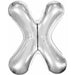 "Silver Foil Letter X Decoration - 34 Inches Tall"