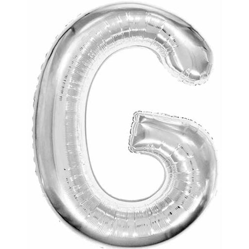 Silver Foil Letter G Balloon - 34 Inches.