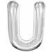 "Silver Foil Letter U - 34 Inches Tall"