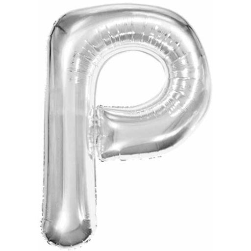 "Silver Foil Letter P Balloon - 34 Inches"