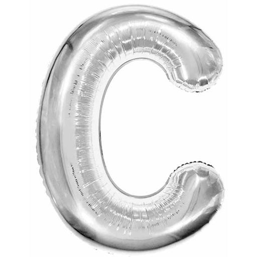 "Silver Letter C Foil Balloon - 34 Inches"