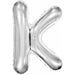 "Silver Letter K 34" Foil Balloon"