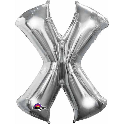 "Silver Letter X Shape - 16 Inches Tall - Pack Of 1"