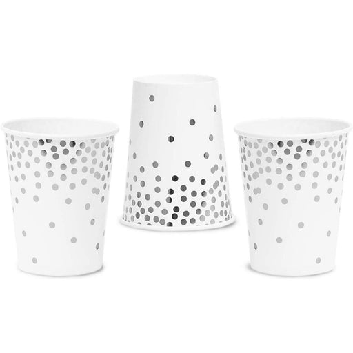 Silver Polka Dot Party Cups 12ct